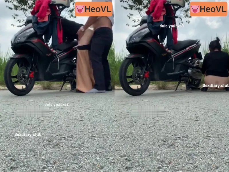 Bà xã anh xã chơi nhau giữa đường nơi vắng vẻ